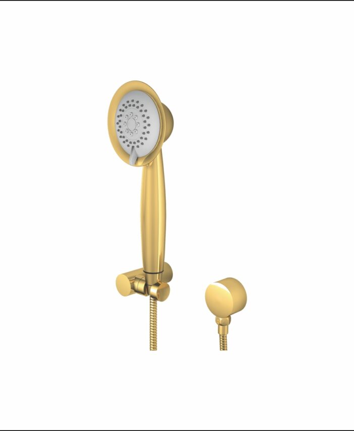 Hand shower with holder and hose pipe