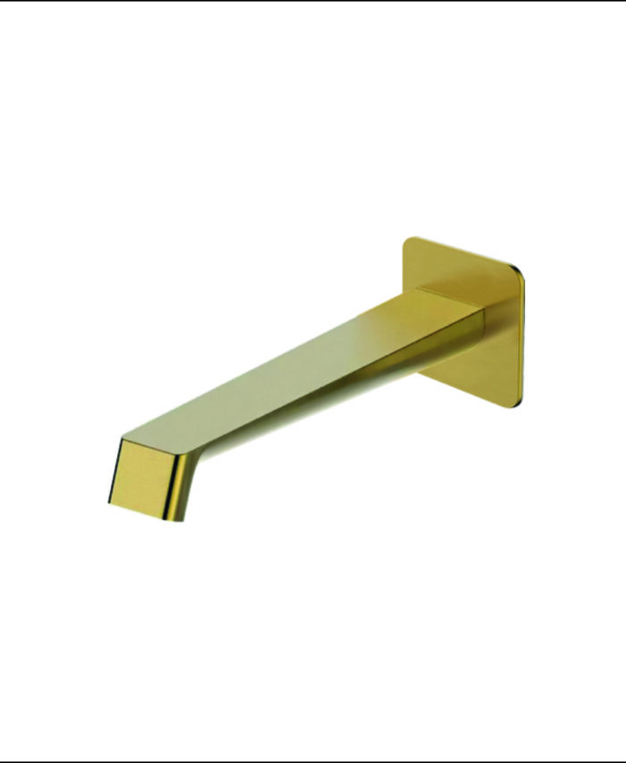 Bathtub spout with wall flange