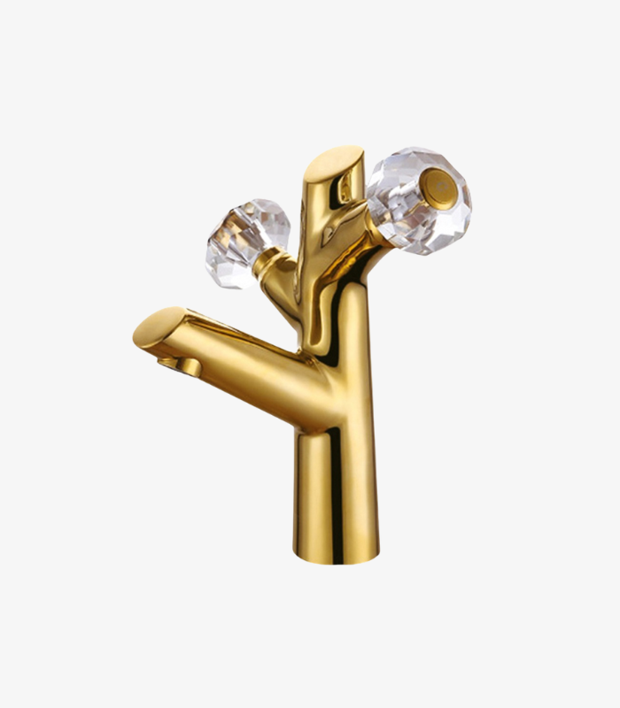 crysta gold Twin Lever Basin Mixer - Image 1